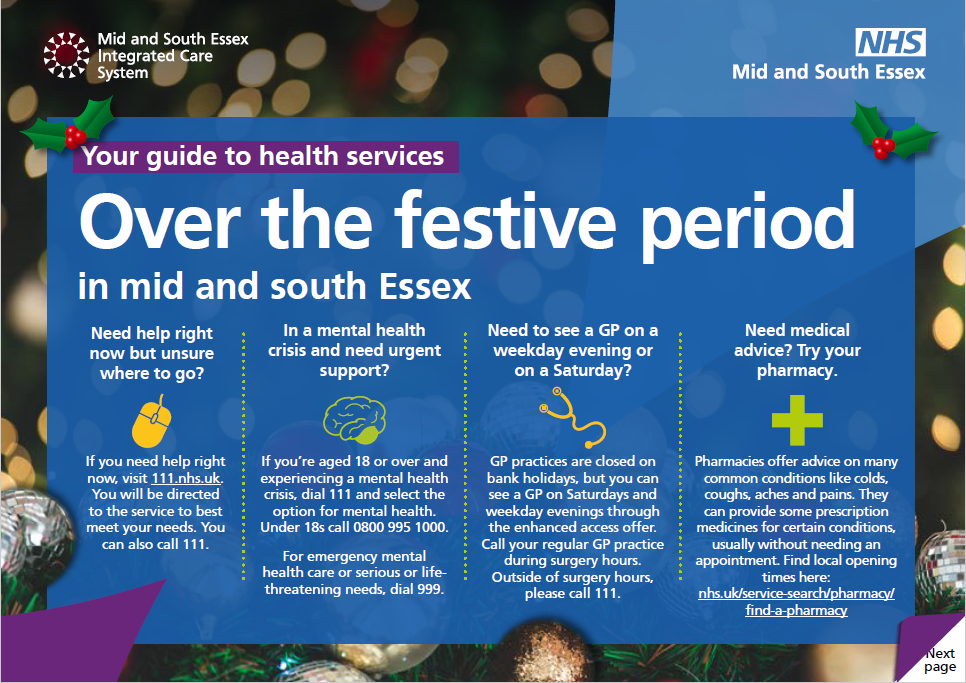 Accessing Health Services Over The Festive Period